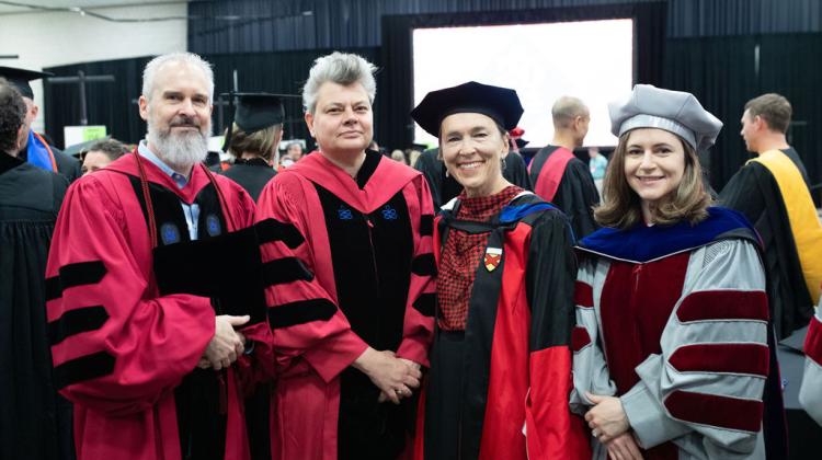 Group of 4 SA+P faculty at procession lineup